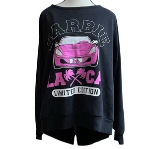 Barbie Limited Edition Black and Pink Sweatshirt XL